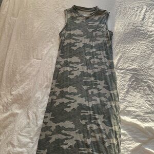 Camouflage Sleeveless Maxi Dress